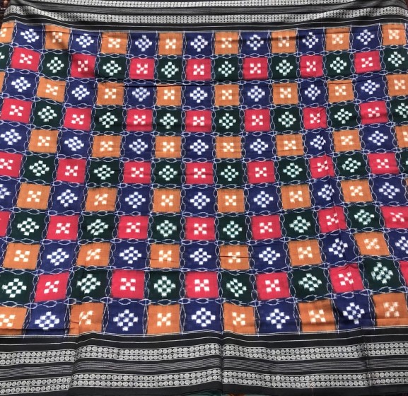 Odisha ikat silk saris have fine count silk yarns, normally metallic finish and dyed to perfection. 