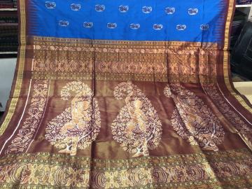 Tissue Border Dancer Motifs Tissue Aanchal  dancer motifs All over body Silk saree with Blouse piece
