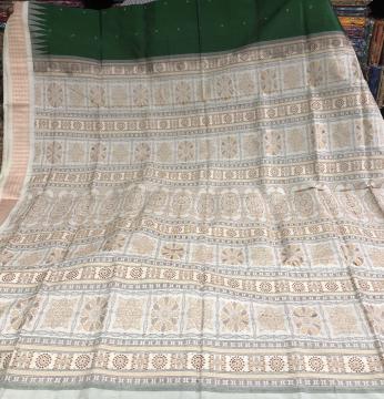 Hand woven Traditional Bomkai Silk Saree With Blouse Piece