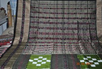 Orissa Handloom Vichitrapuri Traditional Green-Black  Saree