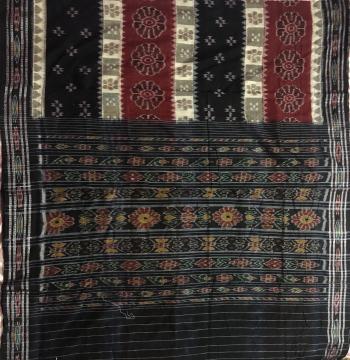 Hand Woven Ikat work Cotton Saree without Blouse Piece
