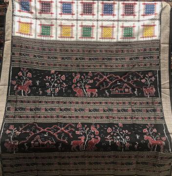Jungle Motifs Aanchal Aswini Silk Saree with Blouse Piece