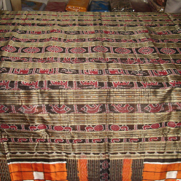 Odishi Handloom Bichitrapuri Orange-Black Saree