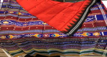 Phoda kumbha border double Aanchal Berhampuri Silk Saree with blouse piece