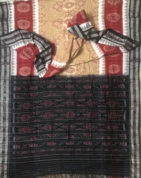 Traditional All over Ikat work Cotton Saree without Blouse Piece