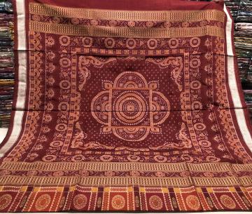 Exquisite Utkallaxmi Silk Saree in Bomkai and Ikat weave with blouse Piece
