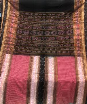 Middle border Traditional Sachipar Cotton Saree without Blouse Piece