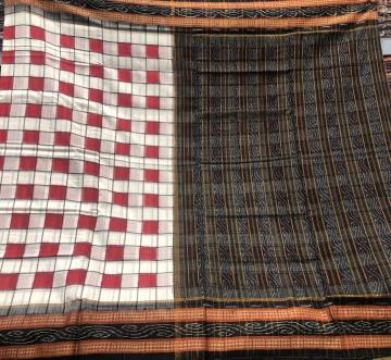 Pasapalli body traditional border and Aanchal cotton Ikat saree without Blouse Piece