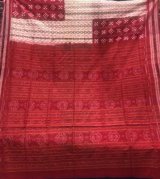 Pasapalli and all over Ikat weave Cotton Saree without Blouse Piece