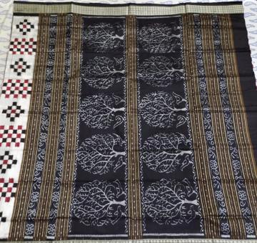 Tree motifs Aanchal Double Ikat Pasapalli Silk Saree with Blouse Piece