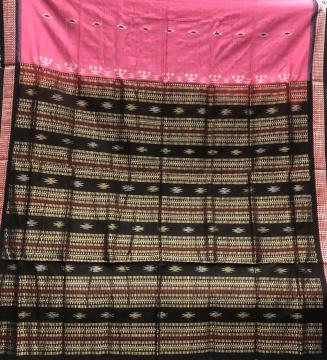 Exclusively woven zari border pallu and butis firbhi cotton Bomkai saree with blouse Piece