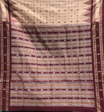 Fish motifs Cotton Hazar buti Saree with Blouse Piece