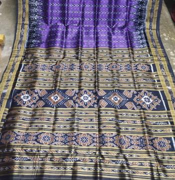 Traditional dhanapatri Ikat weave Khandua Silk Saree without blouse piece