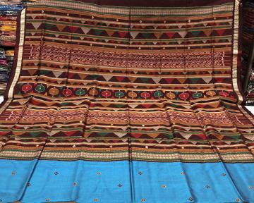 Beautifully woven Dongria Silk Saree with Blouse Piece