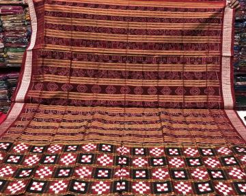 Traditional Aanchal double Ikat Pasapalli Silk Saree with Blouse Piece