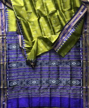 All over Ikat weave Traditional Khandua Silk Saree without Blouse Piece