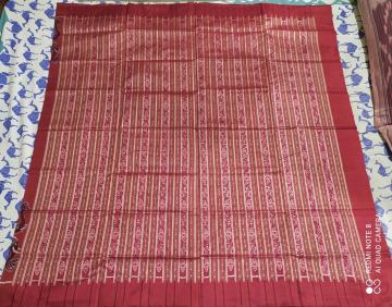 Elephant border Ikat Silk Saree with Blouse Piece