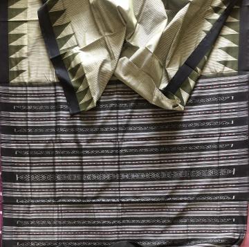 Body Stripes Sambalpuri Cotton Ikat Saree with Blouse Piece