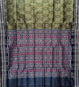Traditional IKat Weave Khandua Silk Saree without Blouse Piece