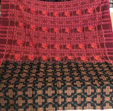 Pasa motifs all over Ikat weave Cotton Saree with Blouse piece