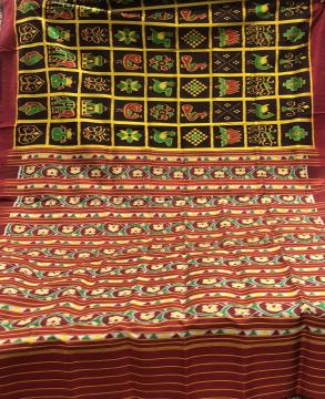 Exclusively woven Khandua Silk Nabakothi Saree with Blouse Piece