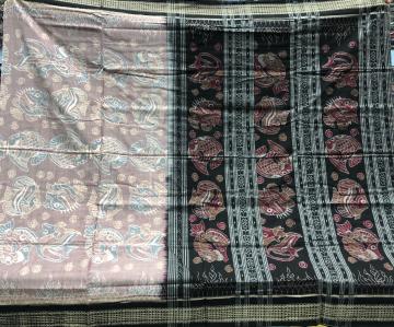 All over fish motifs cotton Ikat Saree with Blouse piece