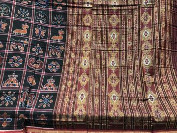 Traditional Nabakothi Cotton Ikat Saree without Blouse Piece