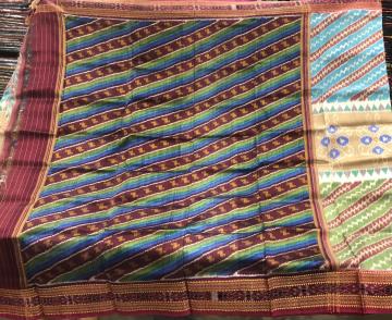 Exclusively woven All over Ikat work Khandua Silk Saree without blouse piece