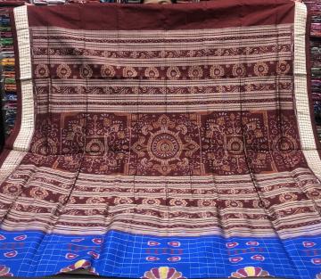 Traditional Baghambari Ikat weave Silk Saree with Blouse piece