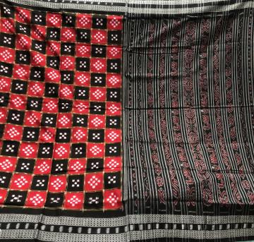 Traditional double Ikat Pasapalli Cotton saree without blouse piece