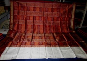 Odisha Handloom Box Bomkai Border Rich Bomkai Aanchal Saree Sari