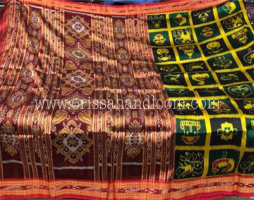 Beautiful Traditional Khandua Silk Saree without blouse piece