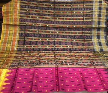 Ganga Jamuna Border Hazarbuti Tussar silk saree with Blouse Piece