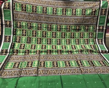 Putuli border and Aanchal Bomkai Silk saree with Blouse Piece