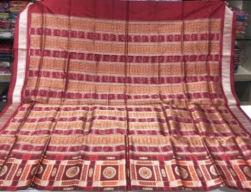 Exclusively woven Bomkai Utkallaxmi Silk Saree with Blouse piece