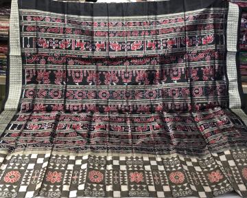 Traditional Aanchal beautiful Utkallaxmi double Ikat Silk Saree with blouse piece