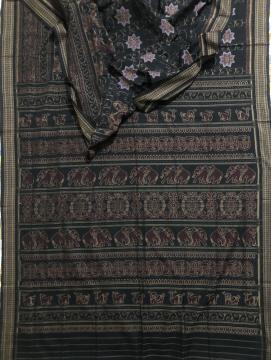 Master weaver s creation intricately woven Cotton Ikat Saree with Blouse piece