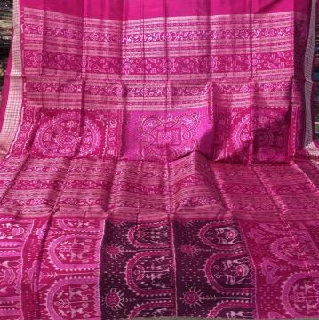 Traditional Aanchal tribal body Ikat Silk Saree with Blouse Piece