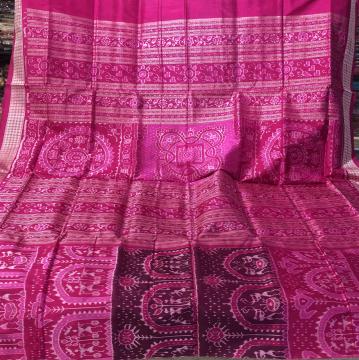 Traditional Aanchal tribal body Ikat Silk Saree with Blouse Piece