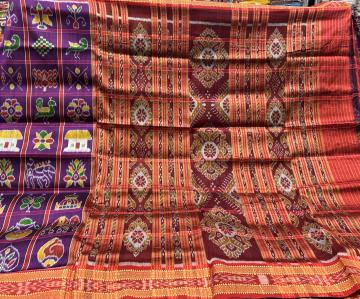 Traditional Nabakothi Khandua silk Saree without blouse piece