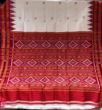 Traditional Khandua Silk ikat saree without blouse piece