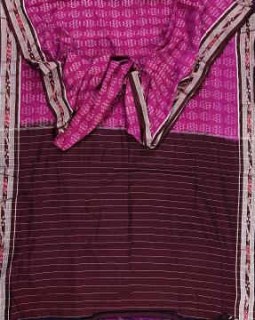 Flower motifs Nuapatana cotton Ikat saree without blouse piece