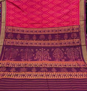 National award winner weaver s creation intricately woven tree of life theme Ikat Silk Saree