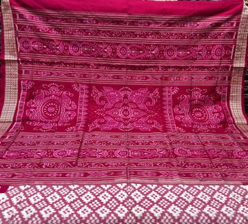 Traditional Aanchal double Ikat Pasapalli Silk Saree with Blouse piece