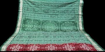 Maroon and green combination tribal motifs Pasapalli Silk Saree with blouse piece