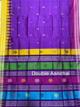 Elegant n beautiful Ganga Jamuna border fish buta double Aanchal Berhampuri Silk saree with blouse