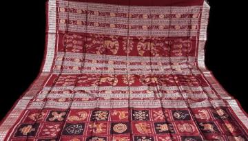 Exquisite exclusively woven dasa kothi Ikat weave Silk saree with blouse piece