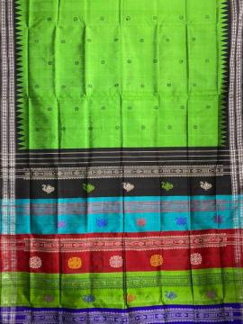 Exclusively woven double Aanchal Berhampuri silk saree with blouse piece