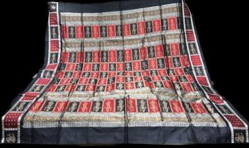 Doll motifs border and Aanchal Bomkai Silk saree with blouse piece