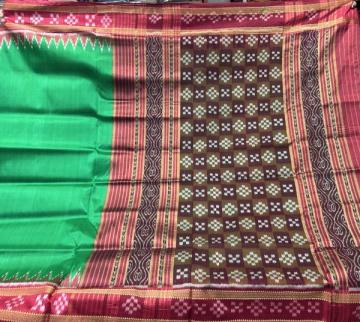 Pasapalli border and Aanchal traditional Khandua silk saree without blouse piece